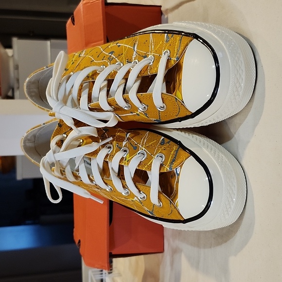 Converse church 70 paint splatter shoes sneakers sunflower gold new with box - Picture 5 of 6